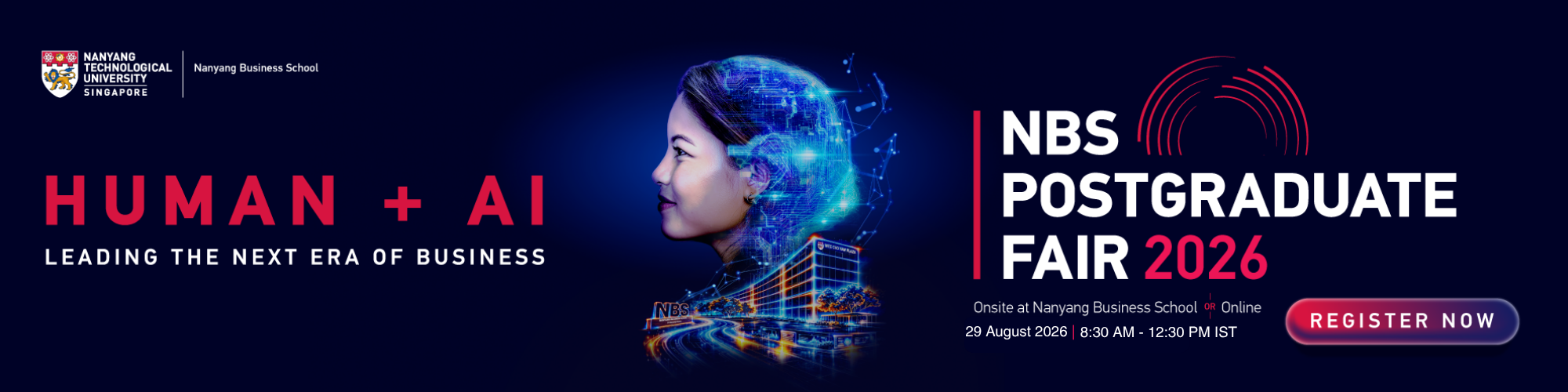 NBS Postgraduate Online Fair 2026 - Human + AI - 29 August 2026, live on Zoom